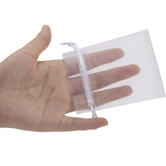 ⭐️5 for 20⭐️ 10 White Drawstring Organza Bags 3x4 - Picture 9 of 10